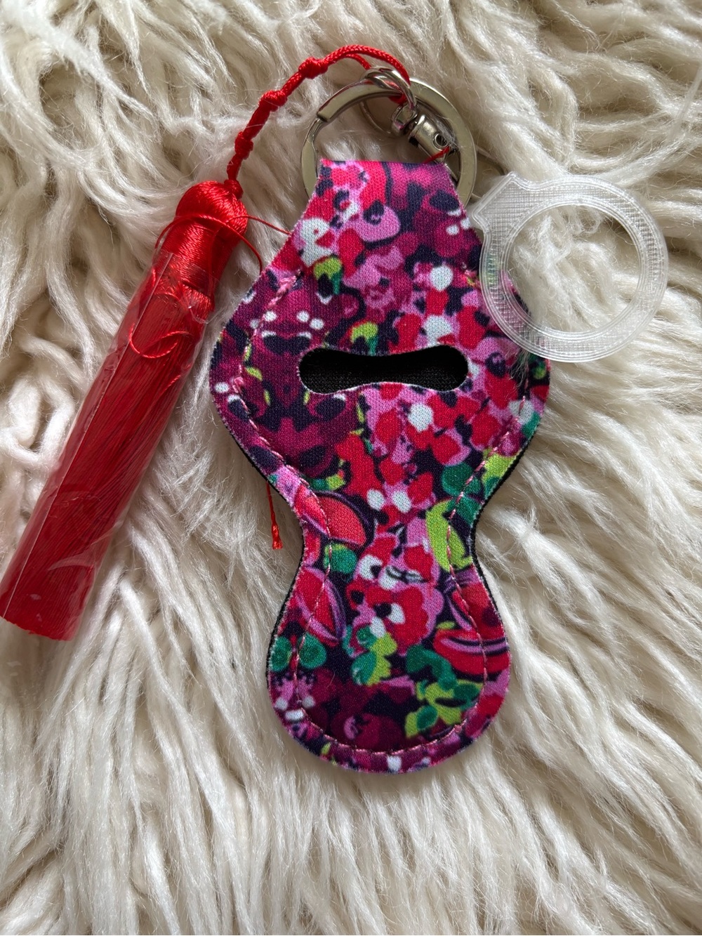 Buildabagg Lilly Print Chapstick Lip Balm Holder Bag Charm Keychain Tote Keyring